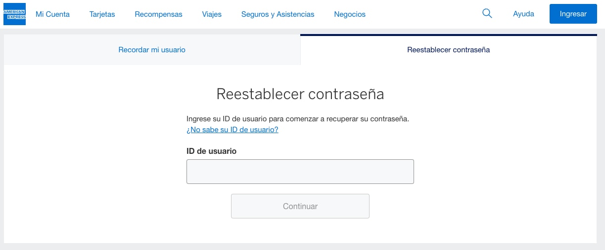 Screenshot of Forgot Password screen