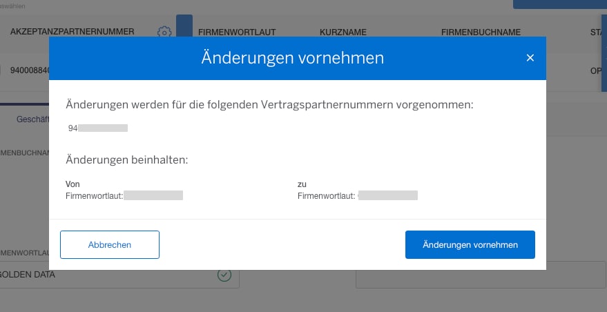 Screenshot of pop-up to confirm changes