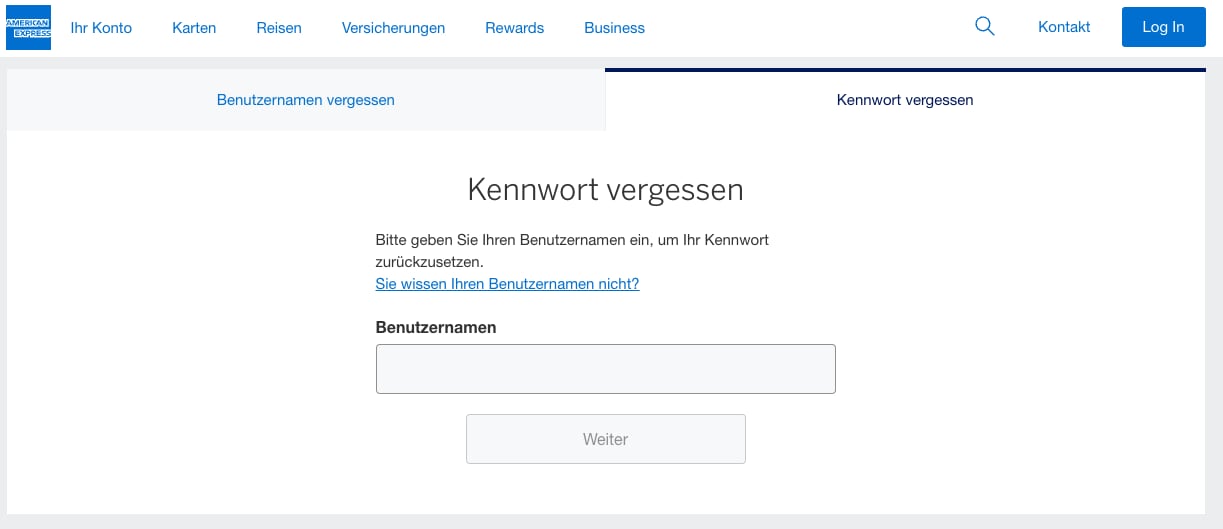 Screenshot of Forgot Password input