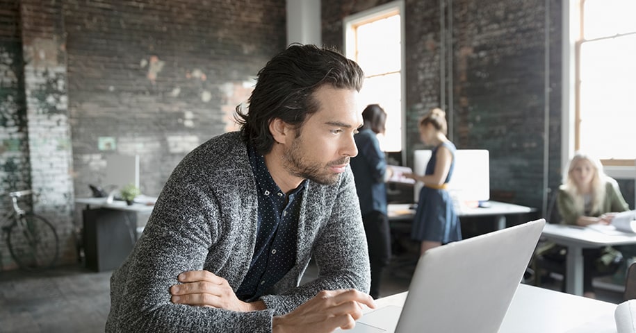 A man working on a laptop