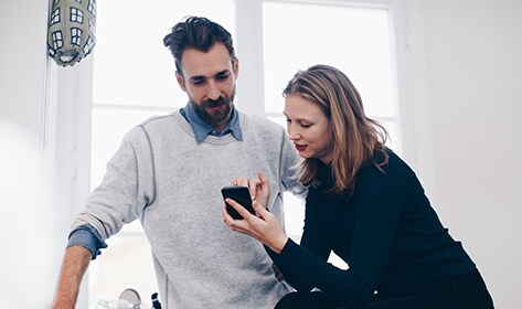 A man and Woman on phone