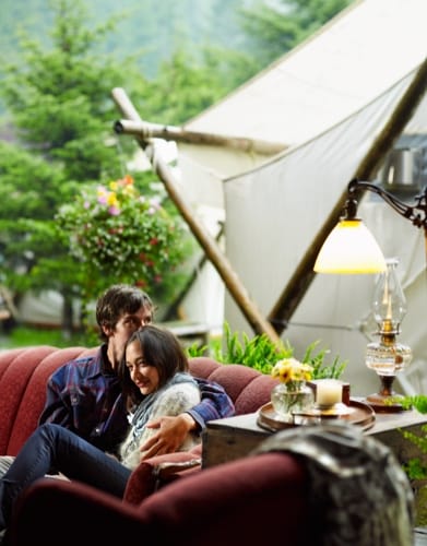 people sitting on couch outside