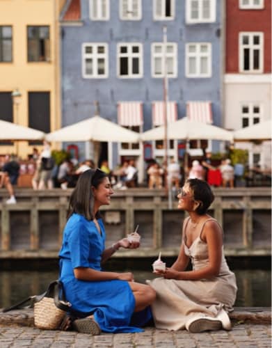 people sitting outside