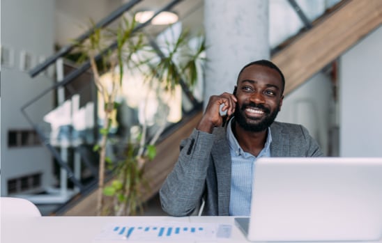 Individual speaking on phone
