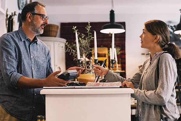 Customer making a payment