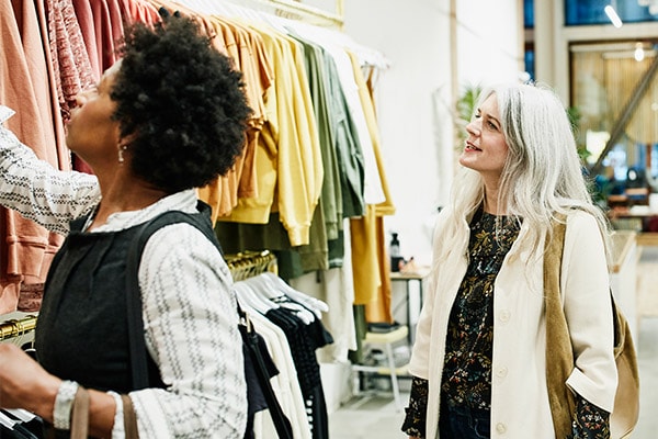 Woman shopping for clothes