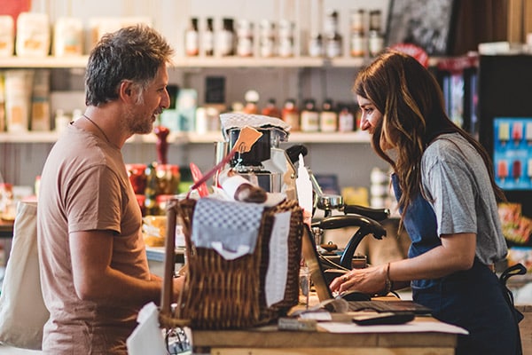 Customer making a payment