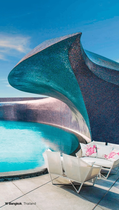 Hotel pool and lounge area