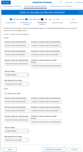 Screenshot of financial information needed if it is an individual Pay Merchant ID