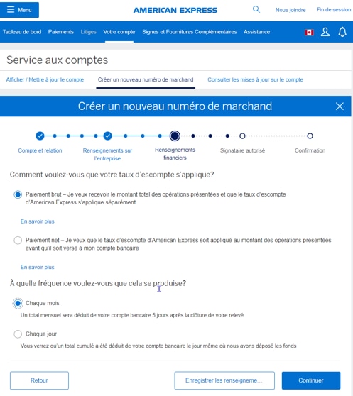 Screenshot of options for how to have discount rate applied and how often