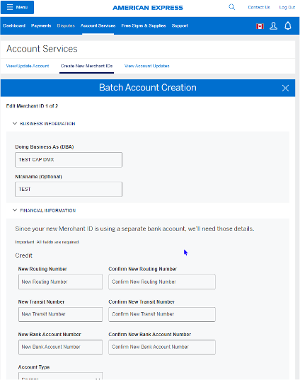 Screenshot of batch editing information