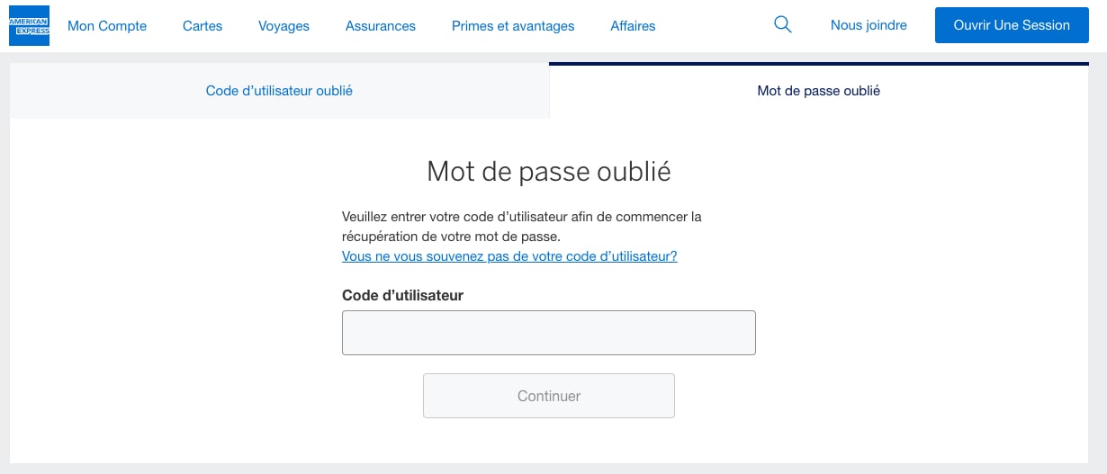 Screenshot of Forgot User ID or Password options