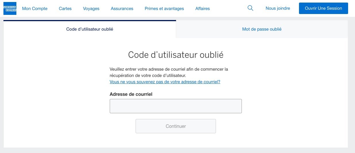 Screenshot of Forgot User ID input