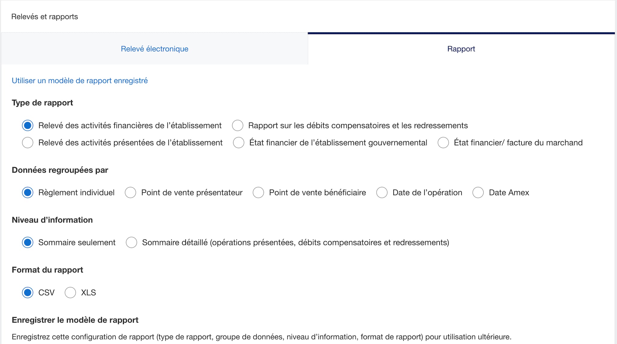 Screenshot of Report Library tab