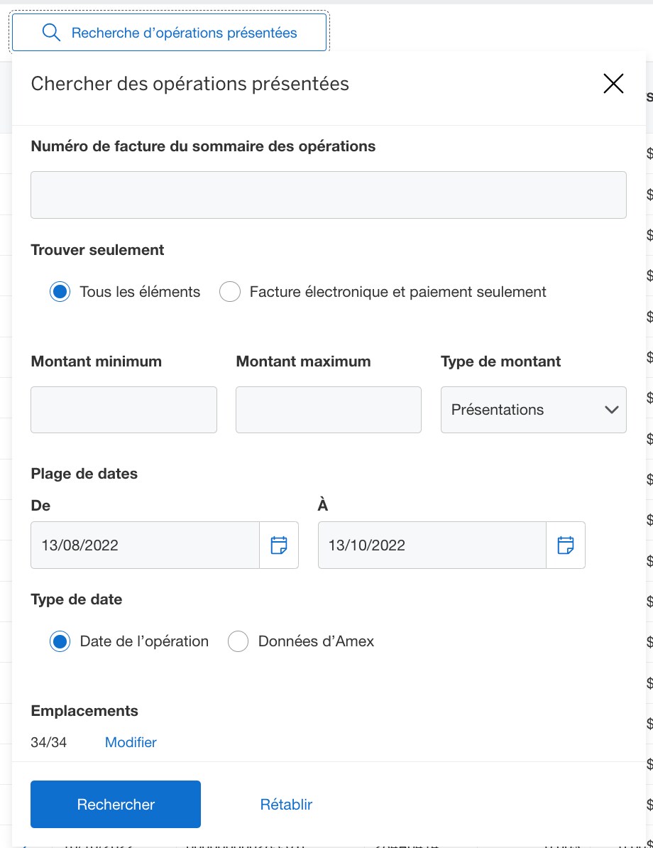 Screenshot of searching for submissions