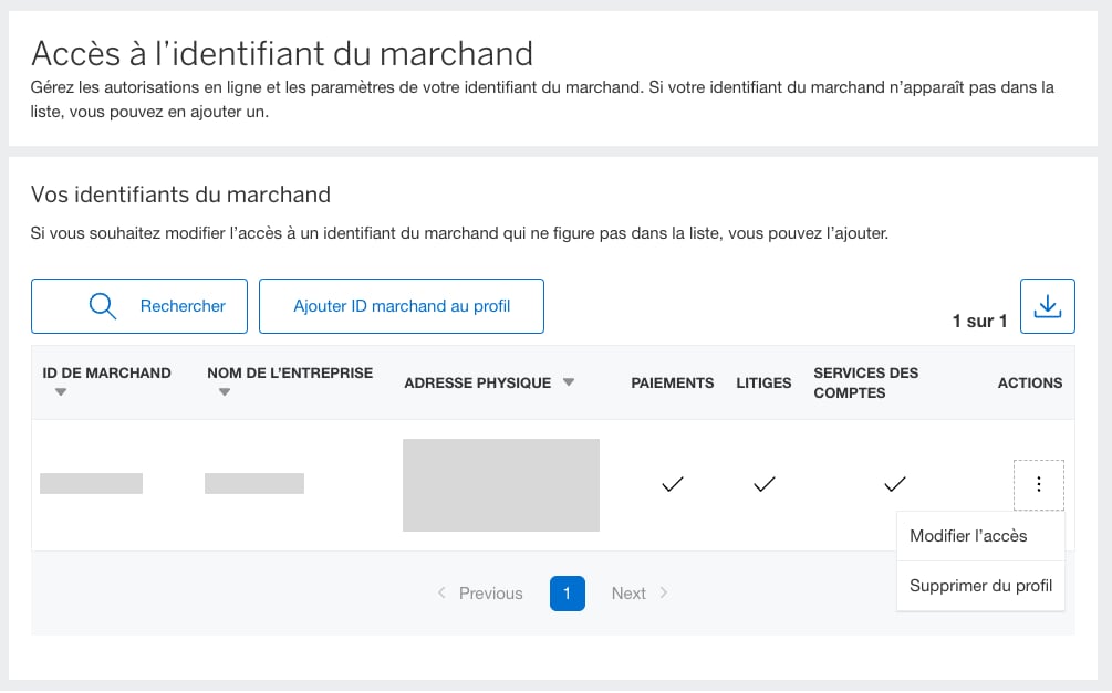 Screenshot of Manage Locations page with Account Actions dropdown options
