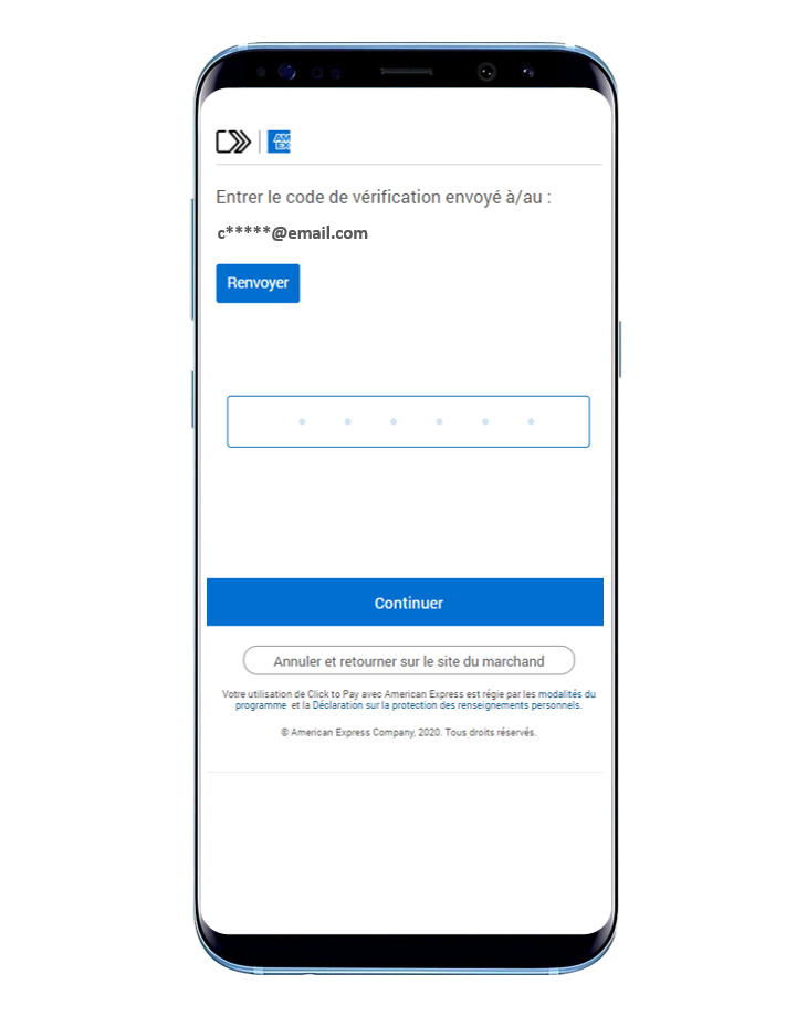 Suivez les directives de sécurité pour confirmer votre identité.