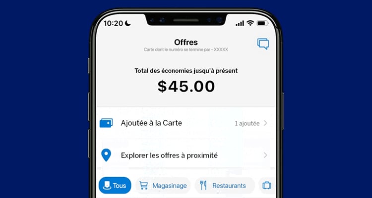 Appareil mobile affichant une expérience de session ouverte