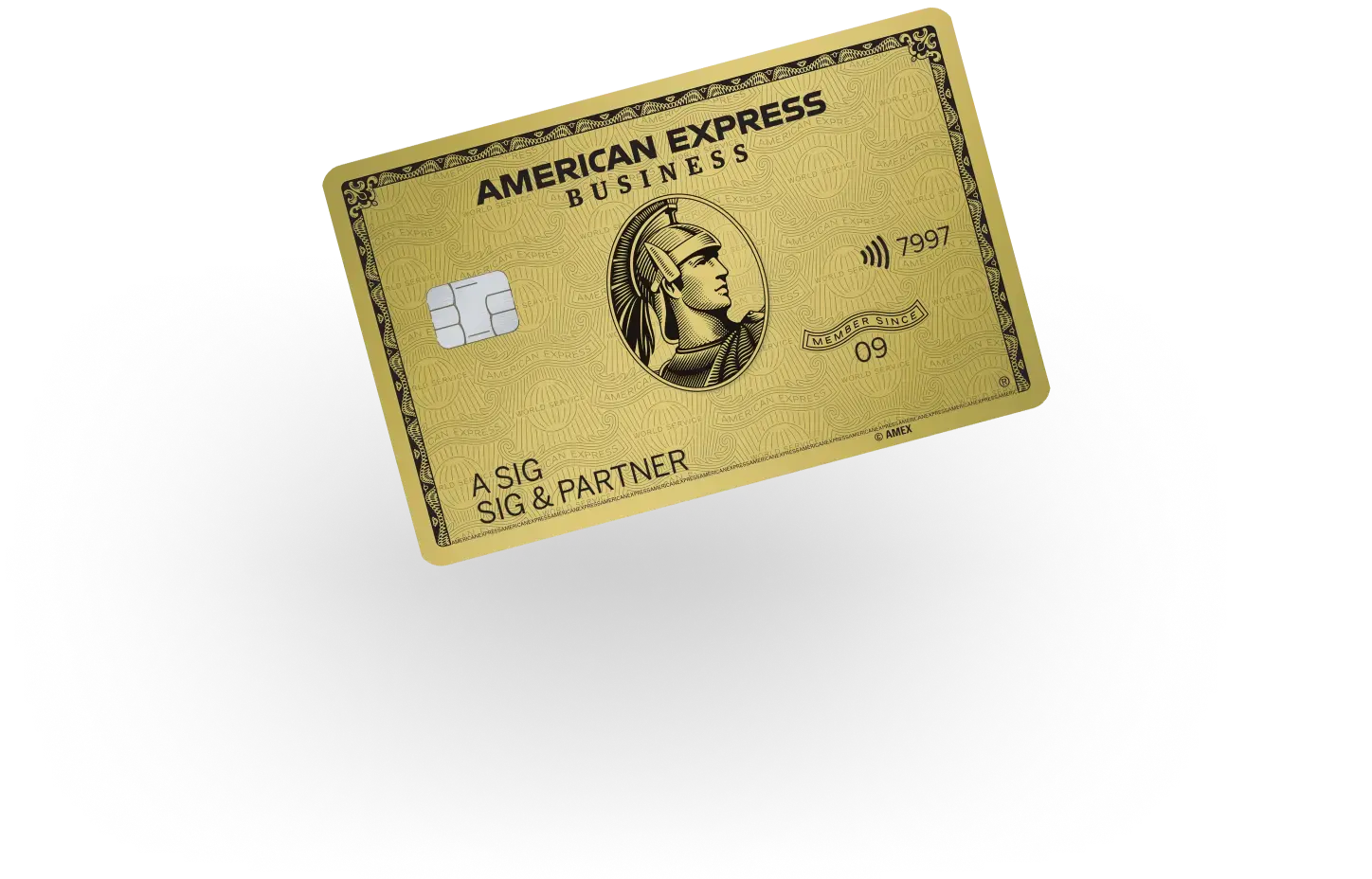 Business Gold Card mit Schatten