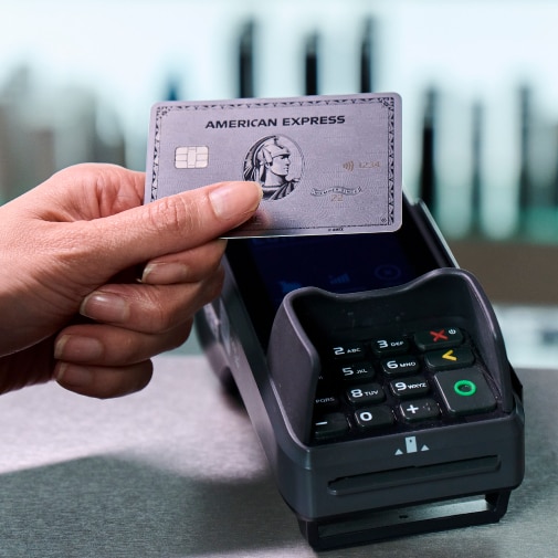 American Express Platinum Card am Kartenterminal