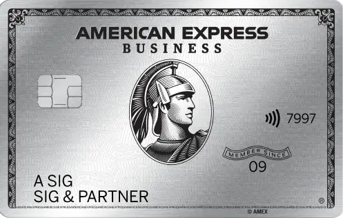 American Express Business Platinum Card – silberne Metallkarte mit Centurion-Logo