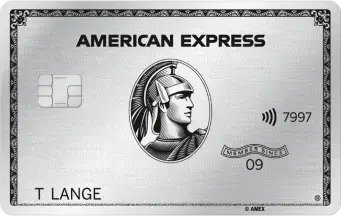 American Express Platinum Plus Card – silberne Metallkarte mit Centurion-Logo