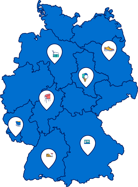 Karte mit verschiedenen Pins