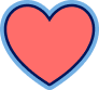 Herz in Rot als Symbol für Liebe, Begeisterung oder Unterstützung.