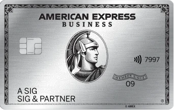 American Express Business Platinum Card – silberne Metallkarte mit Centurion-Logo