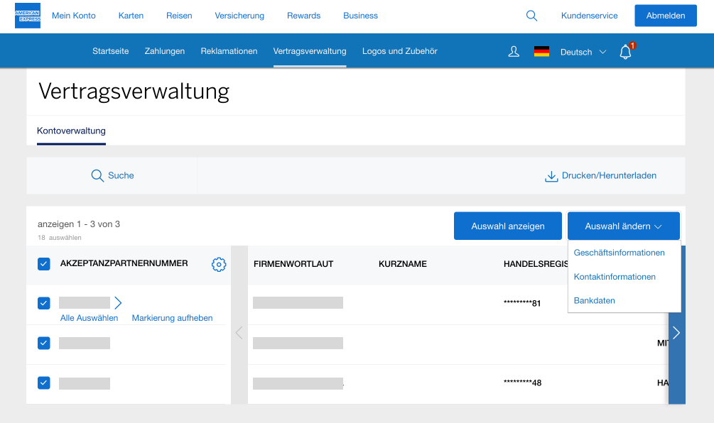 Screenshot of the "Edit Selected" dropdown