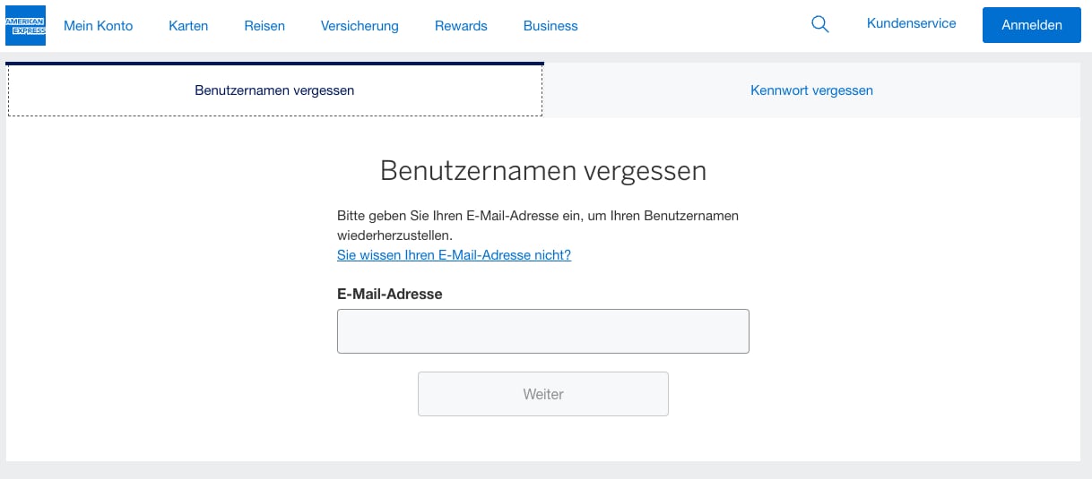 Screenshot of Forgot User ID screen