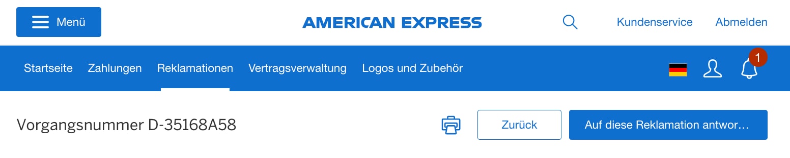 Screenshot of case-level options to print, go back, or respond to the dispute