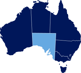 Map of Australia highlighting South Australia