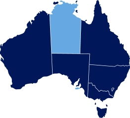 Map of Australia highlighting Northern Territory