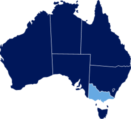 Map of Australia highlighting Victoria