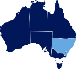 Map of Australia highlighting New South Wales