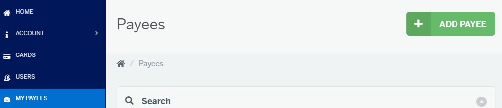 Steps to enter payee details by adding the payees - personal and bank details.