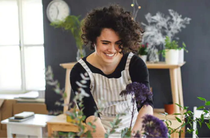 a florist working
