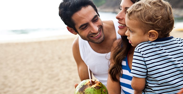 Family at beach