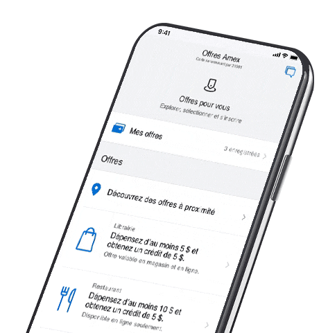 GIF of Amex App showing Amex Offers feature