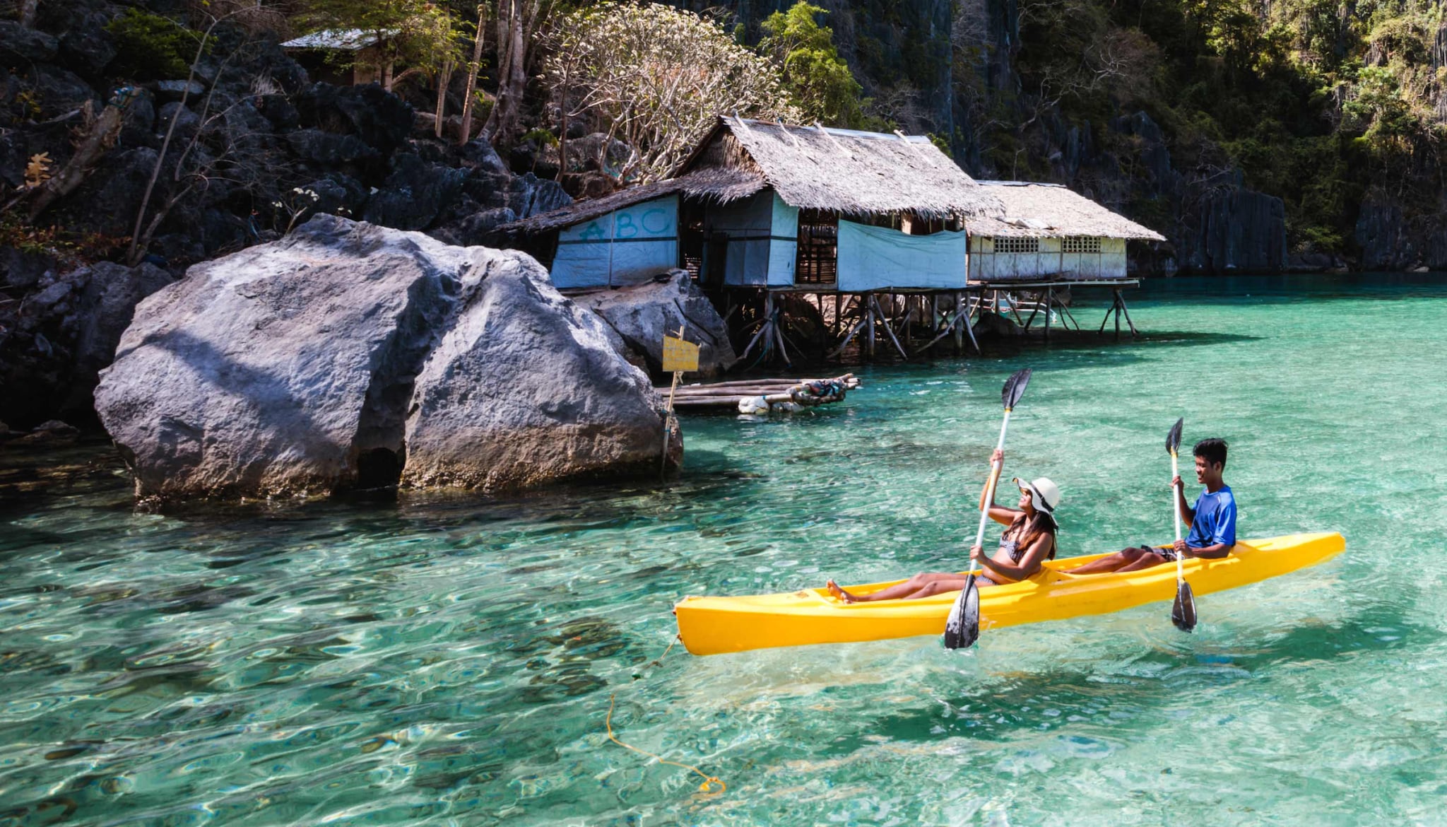 Overhead shot of shoreline