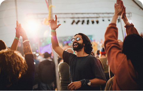People enjoying live music