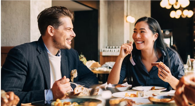 Two people sitting at a table