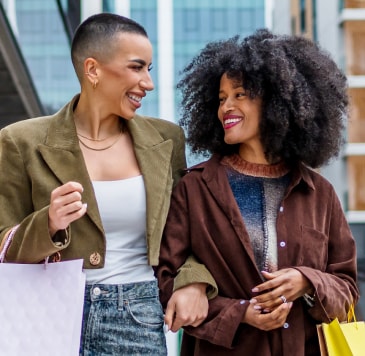 Two people shopping