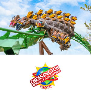 people on a rollercoaster at Chessington World of Adventures