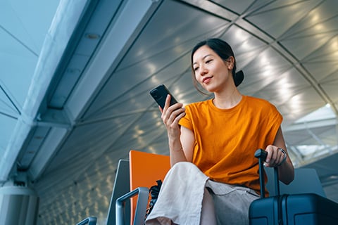 Woman in Airport on phone