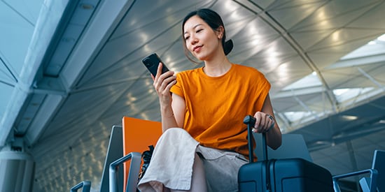 Woman in Airport on phone
