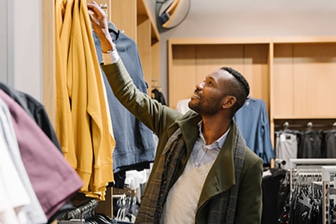 man shopping for clothes