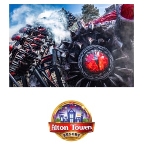 people on a rollercoaster at Alton Towers