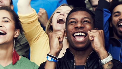 People enjoying an event